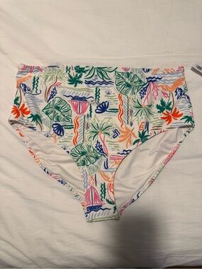 Old Navy Multicolor Tropical Print High Waisted Bikini Bottoms